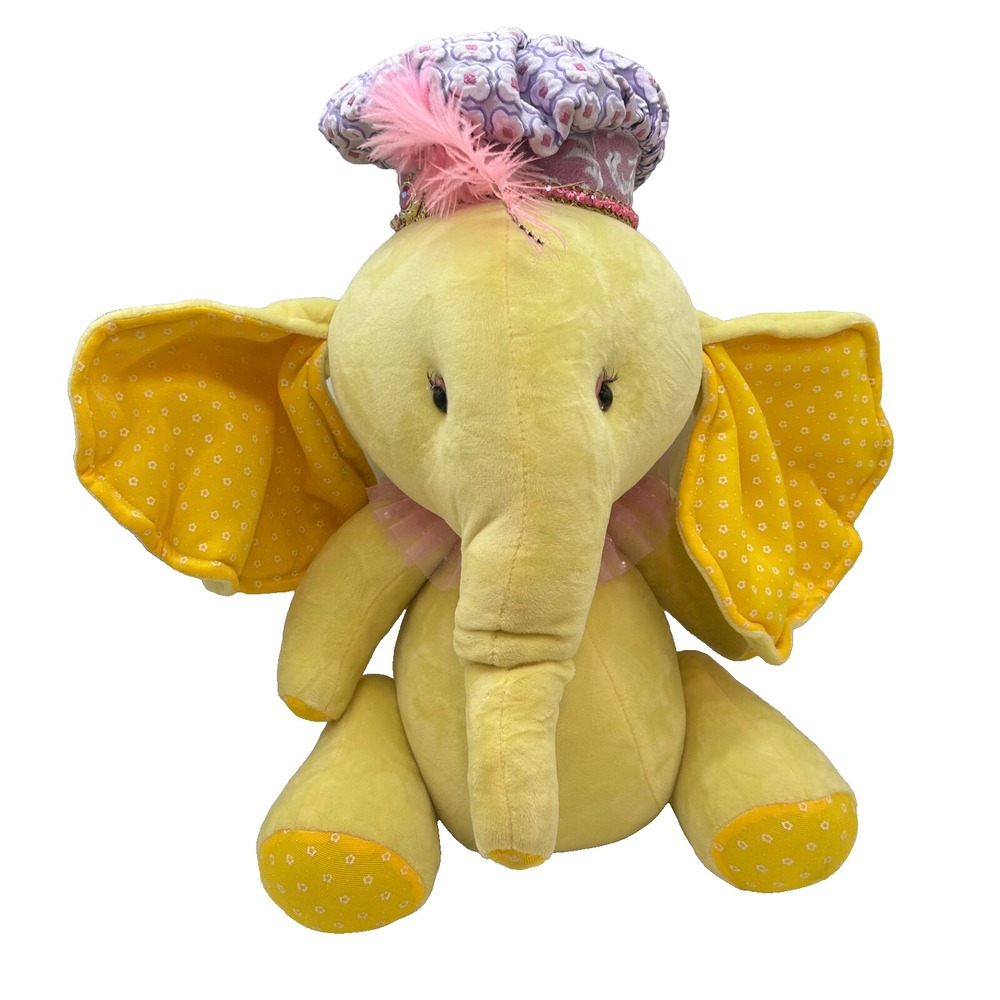 Mark Roberts Sitting Elephant Plush Yellow 16-19"‎ Articulated Rare